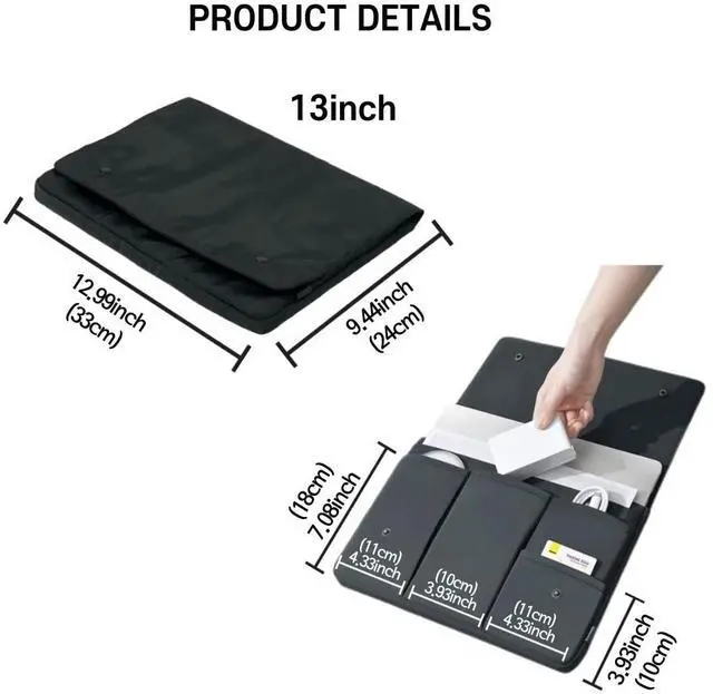 Alt view image 5 of 5 - DAHINRAUM Laptop Sleeve Bag Carrying Case Compatible with 13-13.3 Inch MacBook Pro & MacBook Air iPad Notebook Waterproof Shock Resistant Protective Bag Tablet Sleeve Laptop Pouch