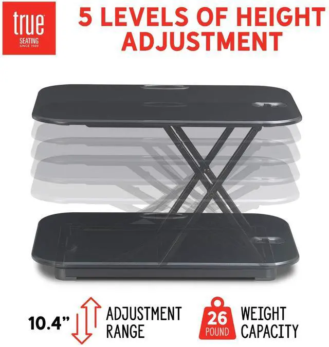 Alt view image 5 of 5 - TrueSeating Ergo Height Adjustable, Small, Black