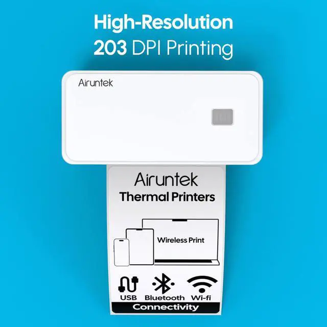 Alt view image 5 of 5 - AIRUNTEK Wireless Thermal Label Printer  4x6 Bluetooth & Wi-Fi Shipping Printer, Compatible with Windows, Mac, iPhone, Android, No Ink, for Barcode Labels and Small Business