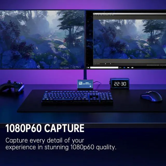 Alt view image 3 of 5 - Bytebridges 4K HDMI Capture Card for Streaming, Full HD 1080P 60FPS Capture USB 3.0 Audio Video Capture Card,for Switch/PS4/PS5/Xbox, Plug and Play, Works on Laptop, PC, Mac