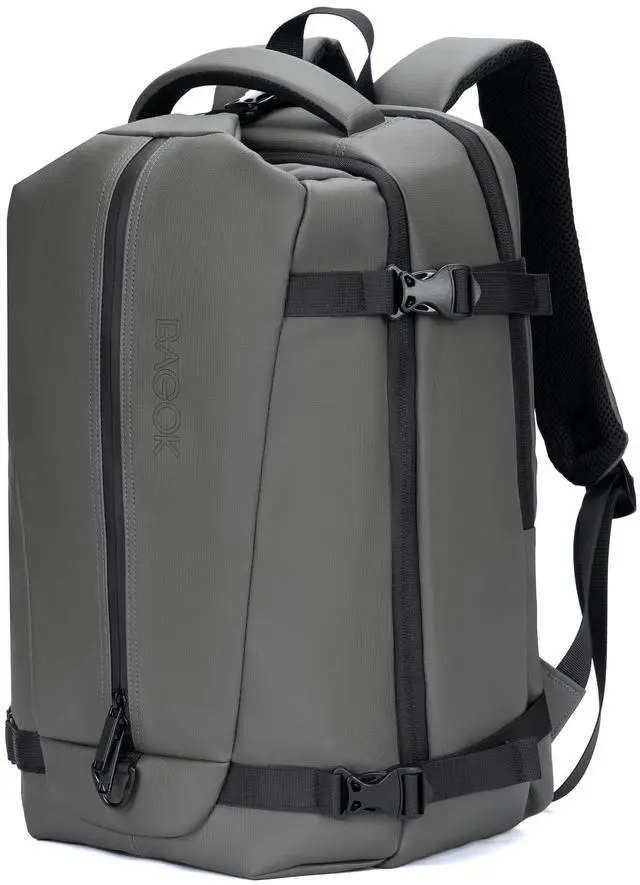 Main image of BAGOK Travel Backpack for Men and Women, Flight-Approved Carry-On Backpack with Laptop Compartment; Large-Capacity Personal Item for Business, Work, School, or Weekend Trips (Gray).