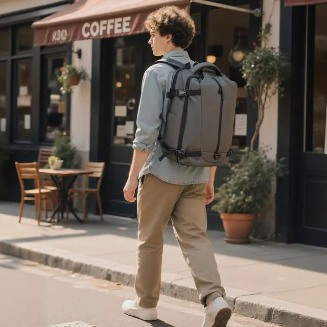 Alt view image 2 of 5 - BAGOK Travel Backpack for Men and Women, Flight-Approved Carry-On Backpack with Laptop Compartment; Large-Capacity Personal Item for Business, Work, School, or Weekend Trips (Gray).