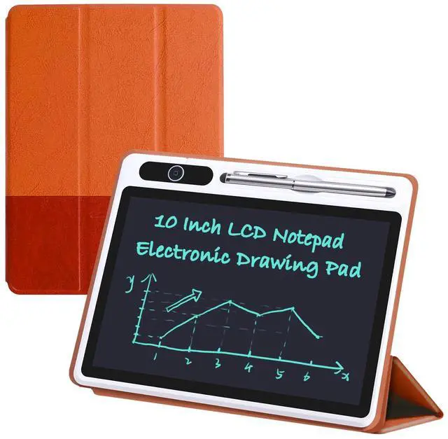 Main image of 10inch LCD Writing Tablet with PU Protective Cover Electronic Writing Notebook Erasable Drawing Board for Adults at Home Office Work(Brown)