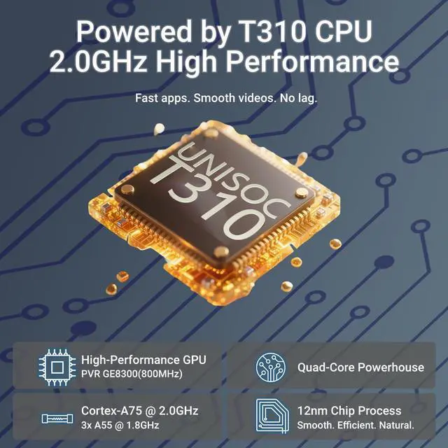 Alt view image 3 of 5 - Android 15 Tablet 10 inch, 12GB RAM, 64GB ROM, 1TB Expandable, 10.1" HD IPS 1280x800 Computer, 5MP+5MP Camera, 5G WiFi+BT5.0+GPS+GMS, Parental Control, with Headphone Jack, Leather Case Included