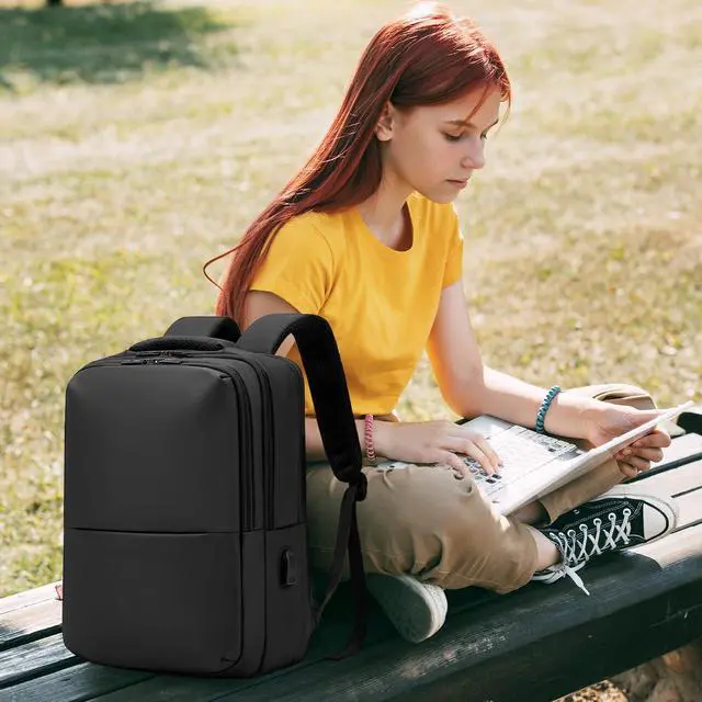 Alt view image 2 of 5 - 16.9 Inch Laptop Backpack for Travel Water Resistant College Backpack for Men/Women Laptop Bag with USB Charging Port,Black