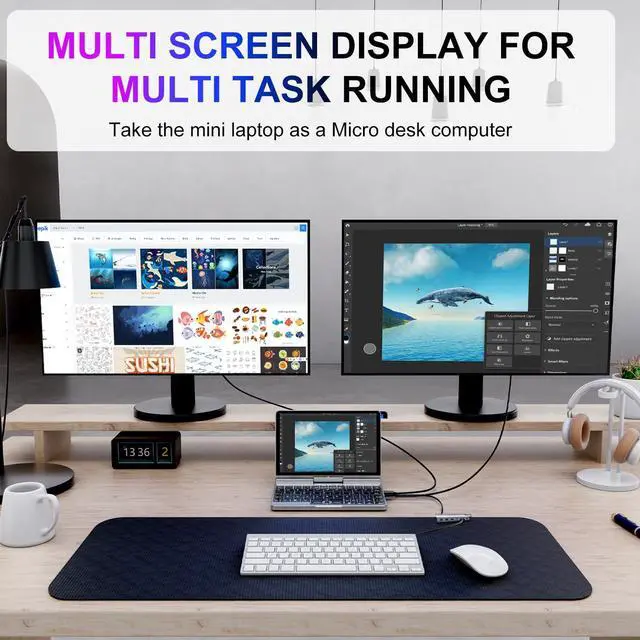 Alt view image 5 of 5 - Mini Laptop, Small Laptop Win 11 Pro 8 inch HD Touch Screen N150 2-in-1 Pocket PC 12GB LPDDR5 RAM, 512GB/1TB SSD Wi-Fi 6,BT 5.2,HDMI,2MP Camera Convertible Laptop (N150-12GB+512GB)