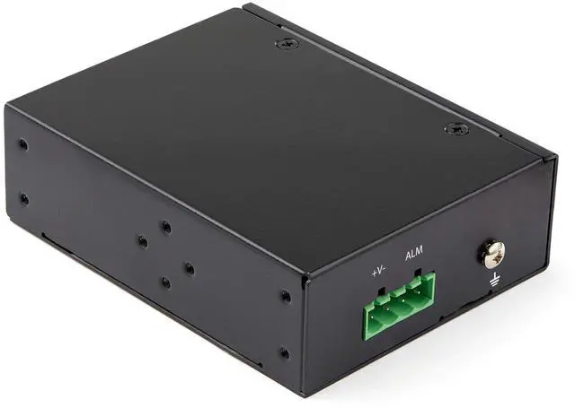 Alt view image 2 of 5 - StarTech.com Industrial Fiber to Ethernet Media Converter - 10/100/1000 Mbps SFP to RJ45/Cat6 - Singlemode/Multimode Optical Fiber to Copper Gigabit Network - 12-56V DC - IP-30/ -40 to +75C, TAA