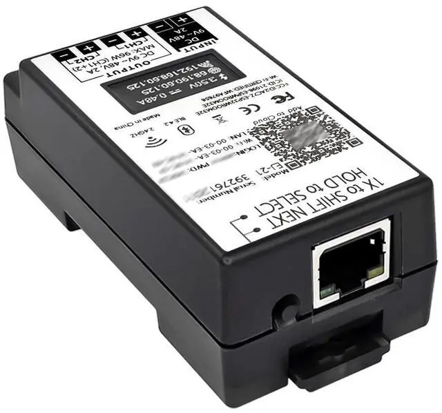 Alt view image 2 of 5 - Industrial DIN Rail Mount Power Auto Reboot, Metering, Automatically Restarts Router When Connection Fails. 2-Channel, 9-48V, Ethernet, Wi-Fi, App Controllable, For Industrial Router, PING Monitoring.