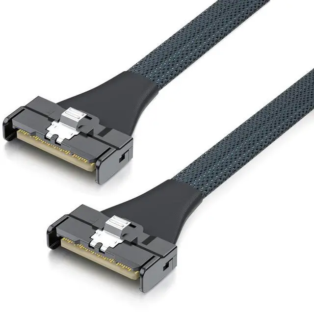 Alt view image 2 of 4 - 10Gtek PCIe Gen5 MCIO to MCIO 8X Cable, SFF-TA-1016 74Pin 85-ohm, Server Storage Cable for NVMe Backplanes, HBAs, All-Flash Arrays, 0.75~0.8m(2.46~2.62ft)
