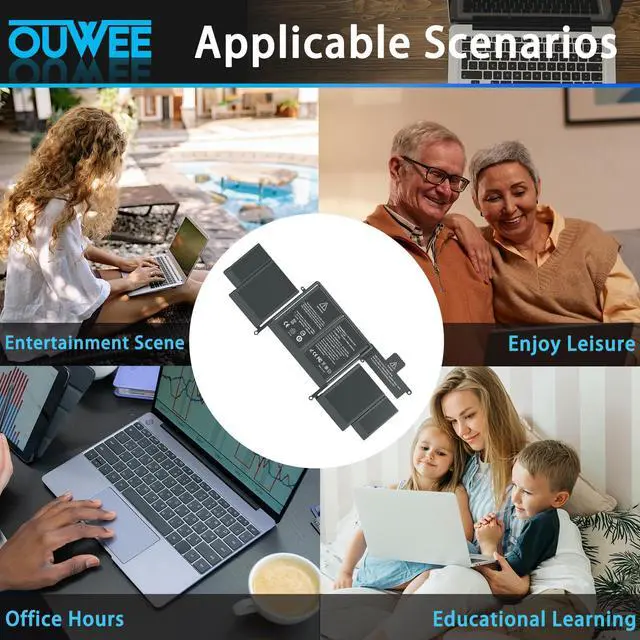 Alt view image 5 of 5 - OUWEE A1582 A1502 Laptop Battery Compatible with Apple MacBook Pro Retina 13 A1493 [Early 2015, Mid 2014, Late 2013] Series A1582 A1502 A1493 71.8Wh 6300mAh 11.34V