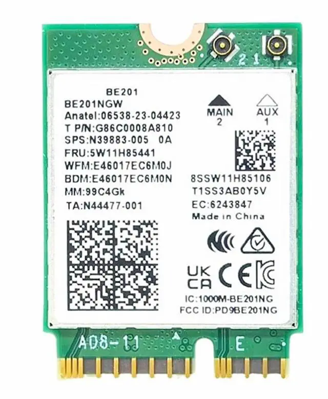 Main image of HighZer0 Electronics BE201 WiFi 7 Card | Tri-Band Wi-Fi | Up to 5.8 Gbps | CNVio3 M.2 WiFi Card for PC | Supports Bluetooth 5.4 | Requires Intel 13th+ Gen CPU Windows 10/11, Linux | BE201NGW