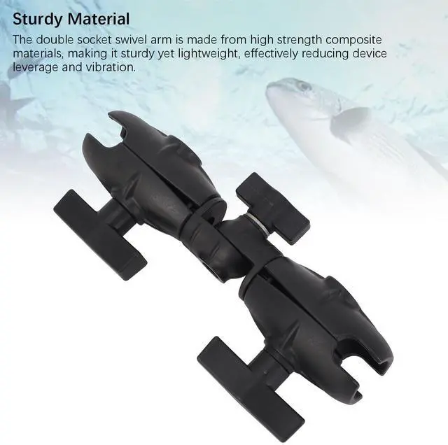 Alt view image 5 of 5 - 8.1 Double Socket Swivel Ratchet Arm for C Size 1.5in Ball Components, 10.5lbs Static Load, 3lbs Moving Load, 360 Degree Rotation