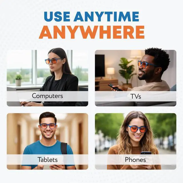 Alt view image 5 of 5 - Prospek Blue Light Blocking Glasses FLARE  Orange Lenses Filter 99.9% Blue Light, May Improve Sleep, Focus & Eye Protection