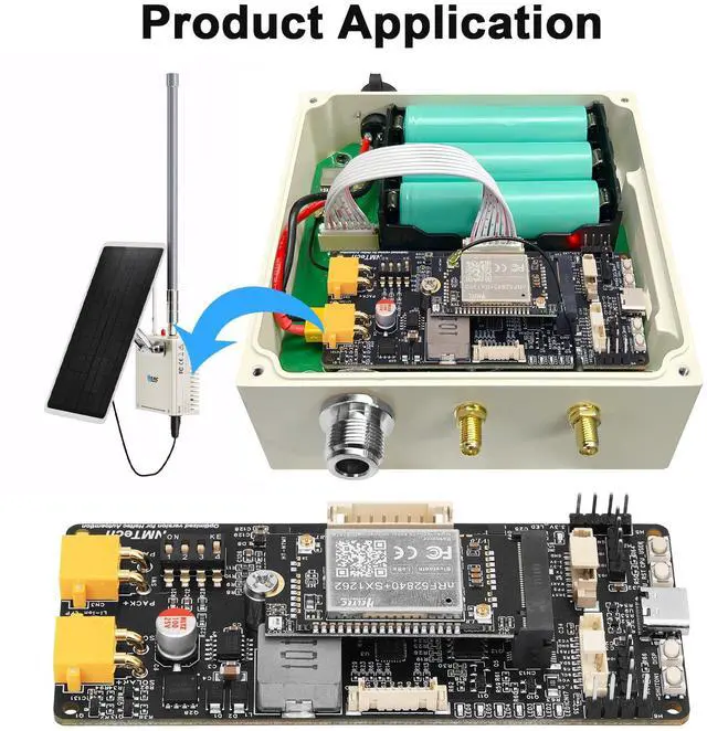 Alt view image 3 of 5 - Meshsolar Development Board NRF52840+SX1262 GPS Location Support Bluetooth Low Power Consumption LoRa Wireless Communication for Solar Power Supply System/Remote Monitoring/Meshtastic LiFePO Version