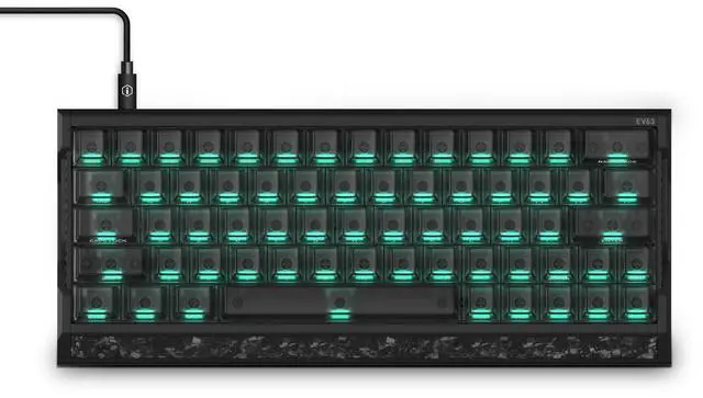 Main image of IQUNIX EV63 Hall Effect Magnetic Gaming Keyboard 60% | 0.01mm Rapid Trigger, Adjustable Actuation, 0.125ms Latency, Hot-Swap, SOCD, RGB, Aluminum with Forged Carbon (Dark Side)