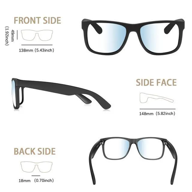 Alt view image 4 of 5 - MAXJULI XXL Blue Light Blocking Glasses for Big Heads Men,Computer Reading/Gaming/TV/Phones Glasses for Women Men (Clear) 8806XXL