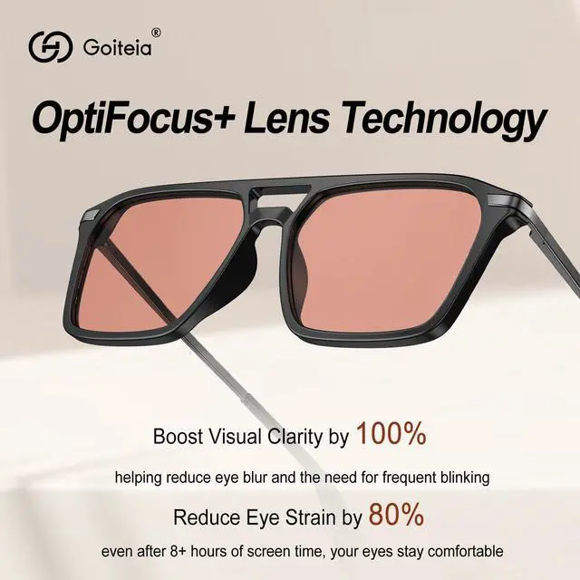 Alt view image 3 of 5 - Goiteia FL 41 Migraine Glasses,Light Sensitivity Glasses for Fluorescent LED Glare,Photophobia,Computer Screen Glare,Spring Hinges for Better Comfort