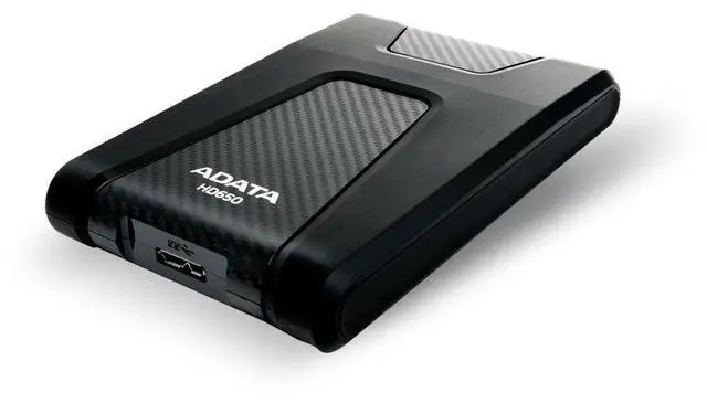 Alt view image 3 of 4 - ADATA HD650 1TB Anti-Shock External Hard Drive, Black (AHD650-1TU31-CBK)