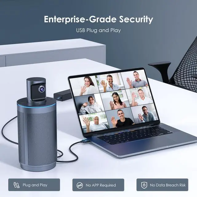 Alt view image 2 of 5 - NexiGo Meeting 360 (Gen 2), 8K Captured AI-Powered Framing & Speaker Tracking, Plug & Play, 1080p HD 360-Degree Smart Video Conference Camera, 8 Noise-Cancelling Microphones