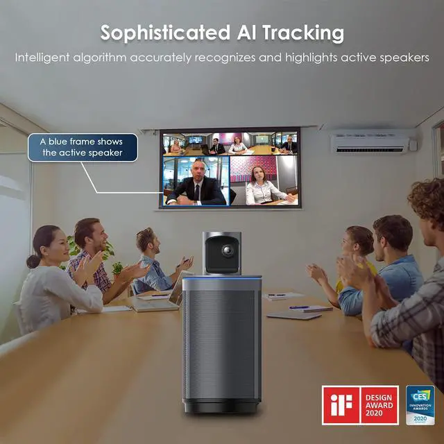 Alt view image 3 of 5 - NexiGo Meeting 360 (Gen 2), 8K Captured AI-Powered Framing & Speaker Tracking, Plug & Play, 1080p HD 360-Degree Smart Video Conference Camera, 8 Noise-Cancelling Microphones