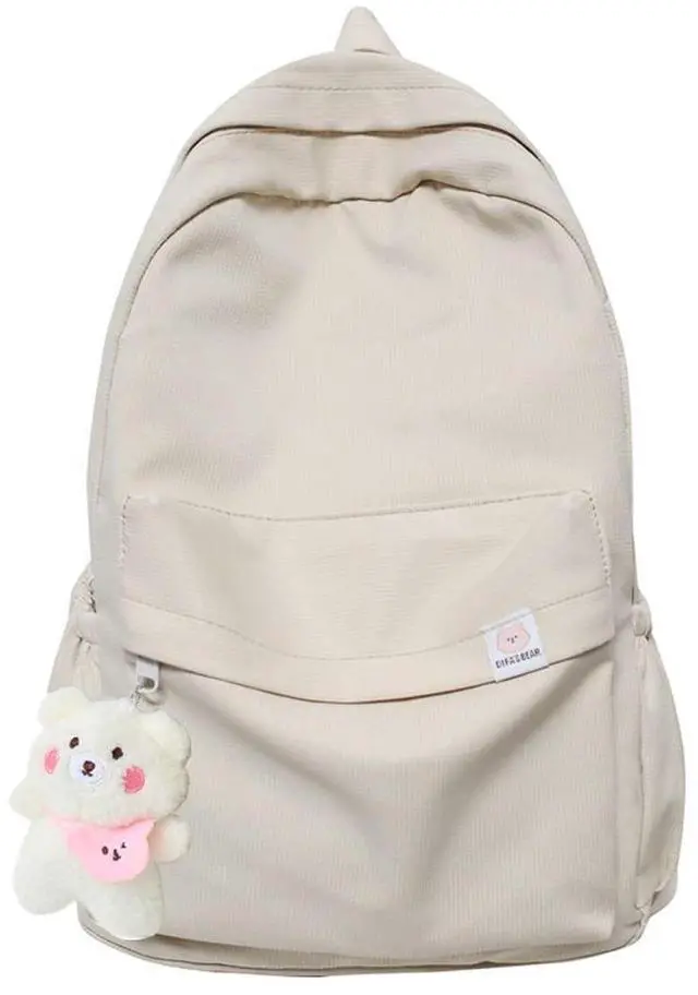 Main image of Eagerrich Aesthetic Backpack Cute Backpack School Supplies Laptop Bag for Teens Girls Women Students Solid Color
