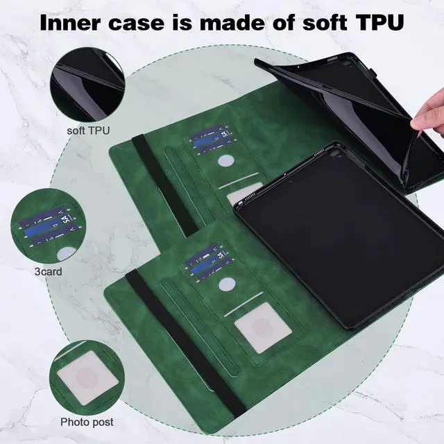 Alt view image 2 of 5 - VODEFOX Case for 7" Kindle Paperwhite 12th Generation 2025/2024 and Kindle Colorsoft Signature Edition 2024, Butterfly PU Leather Cover with Auto Wake/Sleep for Kindle Paperwhite 2024 - Green