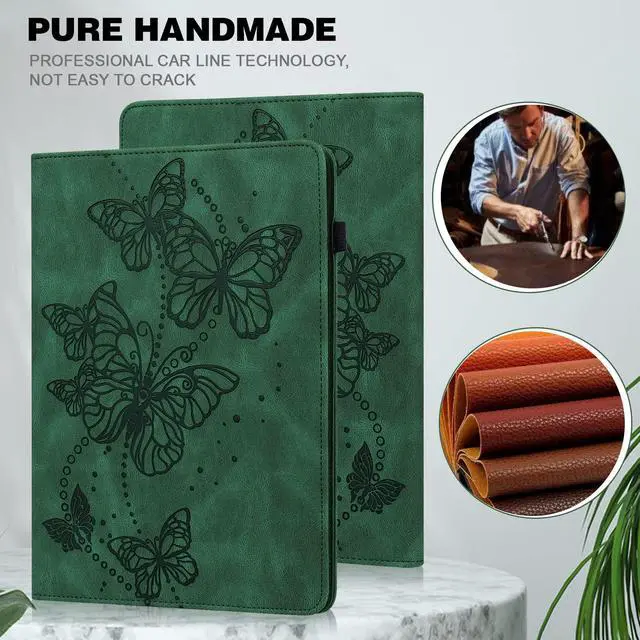 Alt view image 3 of 5 - VODEFOX Case for 7" Kindle Paperwhite 12th Generation 2025/2024 and Kindle Colorsoft Signature Edition 2024, Butterfly PU Leather Cover with Auto Wake/Sleep for Kindle Paperwhite 2024 - Green