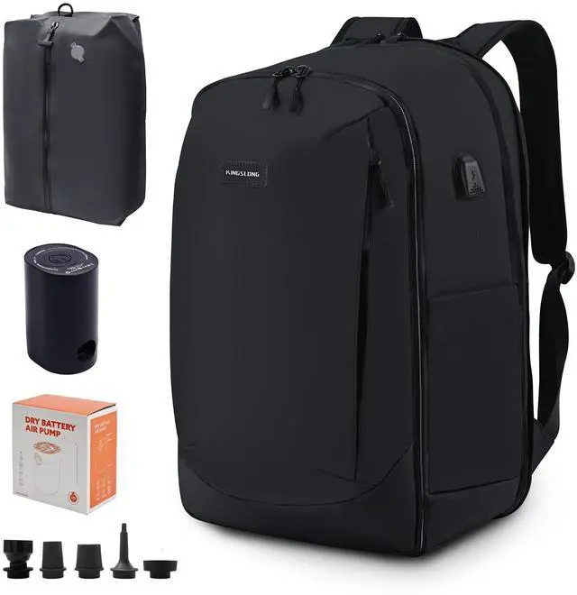 Main image of OPOALO Vacuum Backpack Travel Seal Compression: Vacpack with Electric Air Pump Carry on Expandable Back Pack System for Laptop Hiking Business Water Resistant Lightweight Black