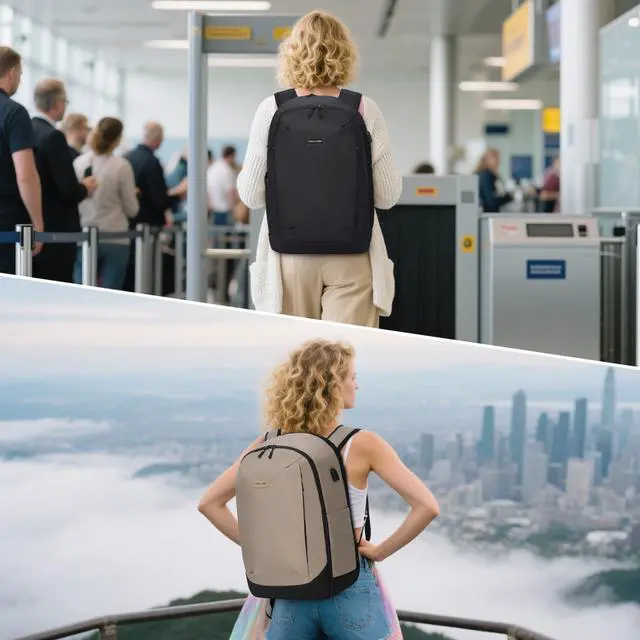 Alt view image 2 of 5 - OPOALO Vacuum Backpack Travel Seal Compression: Vacpack with Electric Air Pump Carry on Expandable Back Pack System for Laptop Hiking Business Water Resistant Lightweight Black