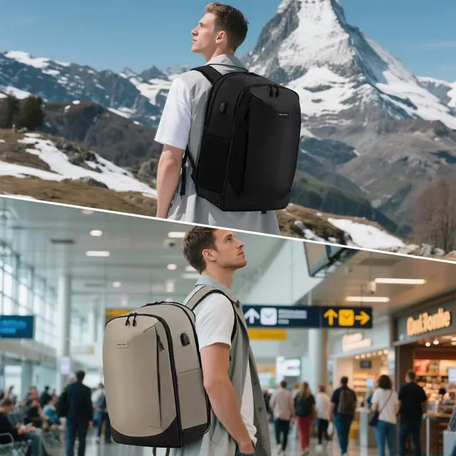 Alt view image 3 of 5 - OPOALO Vacuum Backpack Travel Seal Compression: Vacpack with Electric Air Pump Carry on Expandable Back Pack System for Laptop Hiking Business Water Resistant Lightweight Black