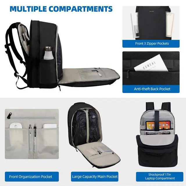 Alt view image 4 of 5 - OPOALO Vacuum Backpack Travel Seal Compression: Vacpack with Electric Air Pump Carry on Expandable Back Pack System for Laptop Hiking Business Water Resistant Lightweight Black