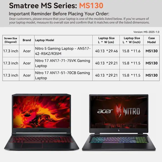 Alt view image 2 of 5 - Smatree MS130 Hard EVA Protective Sleeve with Stand Compatible for 17.3 inch Acer Nitro 5 Gaming Laptop -AN517-42-R5KZ/AN517-42-R35M, for Nitro 17 AN17-71-75VK/AN17-51-70CB Gaming Laptop Bag