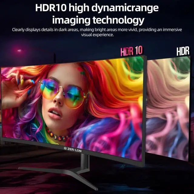 Alt view image 4 of 5 - ZER-LON 38 Inch Ultrawide Curved Monitor, WQHD 3840 x 1600p 144Hz Computer Monitor, 135% sRGB, 100% DCI-P3, 300Nits, 2500R, Tilt/Height/Pivot Adjustment, Mountable