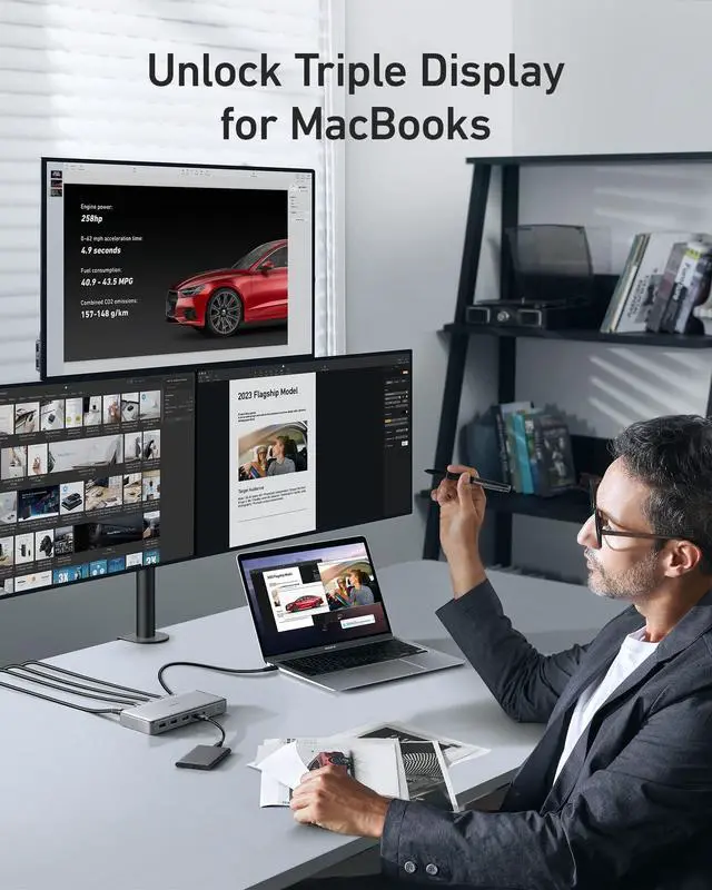 Alt view image 4 of 5 - Anker MagSafe Cube with Anker Triple Display 563 USB C Docking Station(10-in-1)