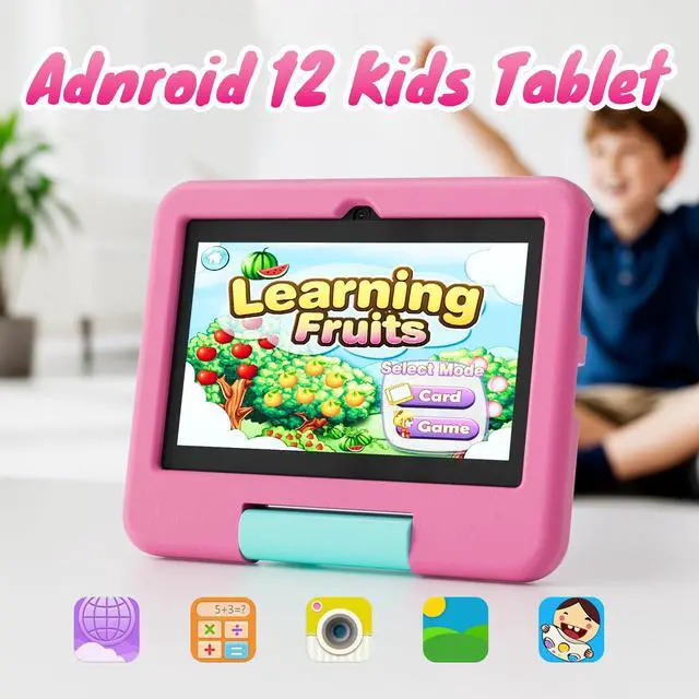 Alt view image 4 of 5 - Android Tablet 7 inch Tablets with Case, 4GB RAM 32GB ROM 1TB Expand, Quad-core Processor Tablet PC, 1024 x 600 IPS Screen, Dual Cameras, 3000mAh Battery, Bluetooth, WiFi, GMS, Widevine L1 Pink