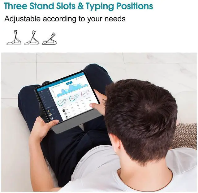 Alt view image 4 of 5 - ProCase for iPad Pro 12.9 Inch Case 2022 2021 2020 2018 Released (6th 5th 4th 3rd Generation), PU Leather Folio Cover Protective Folding Case -Black