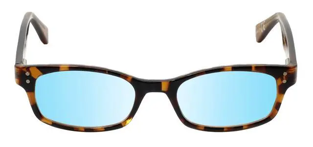 Alt view image 5 of 5 - Medspex Corinne McCormack Channing Color Therapy Reading Glasses +2.25 Tortoise Havana Brown Gold Amber/Baby Blue Womens Fluorescent Light Sensitivity Chromotherapy Chakra Healing