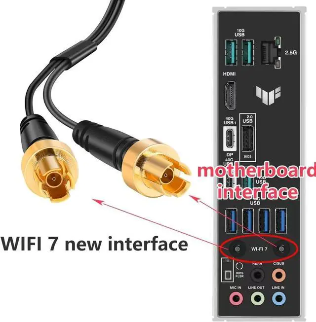 Alt view image 3 of 5 - WiFi 7 WiFi 6E Gaming Motherboard Magnetic Base Replacement Antenna Compatible with ASUS ROG Strix B850-A B850-E B850-F B850-I B650-PLUS B850-PLUS B860-I PC Desktop Computer, Slinkdsco