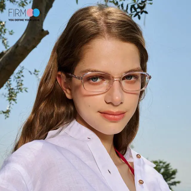 Alt view image 2 of 5 - Firmoo Rectangle Blue Light Glasses for Women, Hollow Accent Lightweight Metal Blue Light Blocking Glasses for Computer, TV, S8823