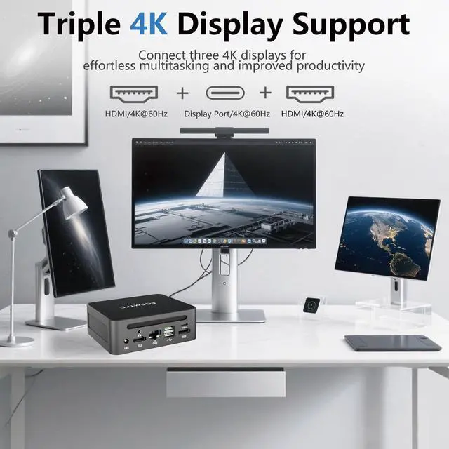 Alt view image 4 of 5 - EGSMTPC Mini Desktop Computer, Intel Core i5-12450H (Up to 4.40GHz), 16GB DDR4 RAM, 512GB M.2 SSD, Mini PC Supports Triple 4K Display, USB 3.2, Wi-Fi 6, BT 5.2, RJ45 2.5G