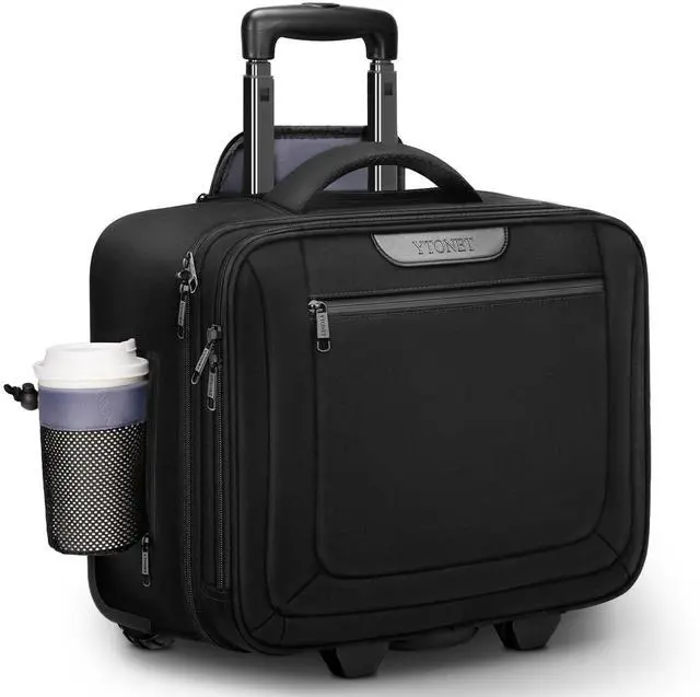 Main image of Ytonet Rolling Laptop Bag, Rolling Briefcase for Men Women with Cup Holder, 17.3'' Carry On Water Resistant Laptop Bag with Wheels, Overnight Roller Computer Bag for Work Travel Business College