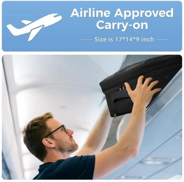 Alt view image 3 of 5 - Ytonet Rolling Laptop Bag, Rolling Briefcase for Men Women with Cup Holder, 17.3'' Carry On Water Resistant Laptop Bag with Wheels, Overnight Roller Computer Bag for Work Travel Business College