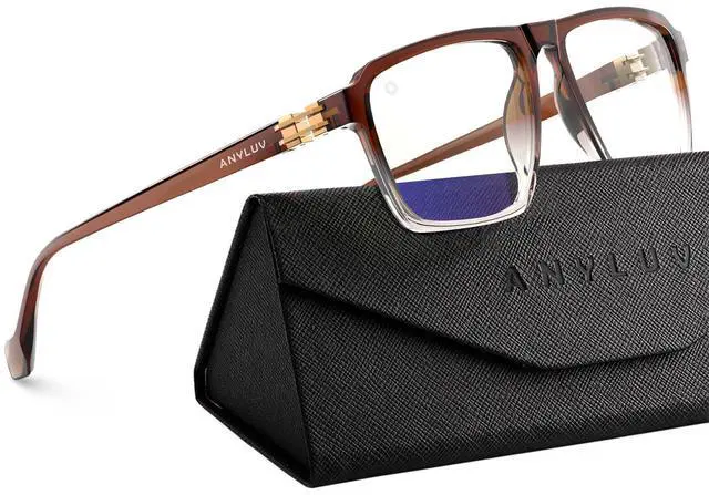 Main image of ANYLUV Blue Light Glasses Men, Rectangle business style Glasses for Men Women,Integrated Nose Pad Glasses for Eye Protection