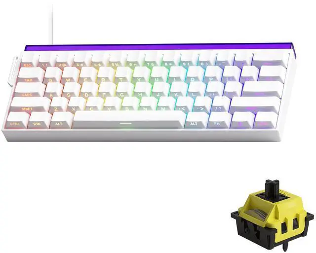 Main image of VEEKOS Shine60 Rapid Trigger Wired Gaming Keyboard Shine-Through SP White Hall Effect Keyboard Flash Magnetic Switch
