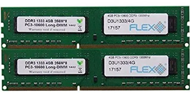 Alt view image 3 of 3 - 8GB kit, (2 x 4GB) 240-pin DIMM, DDR3 PC3-10600U,Dual Rank, Non ECC ram Memory Module by Hynix (HMT351U6CFR8C-H9)