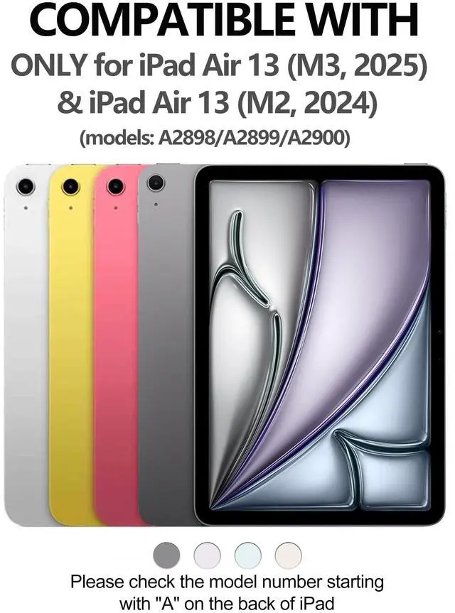 Alt view image 2 of 5 - iPad Air 13 inch Case Keyboard (M3 2025, M2 2024), Smart Key Board for iPad M2 13 Case with Pen Holder, Rechargeable Wireless Keypad for iPad Air 13'', Auto Sleep/Wake Case with Keyboard, Pink