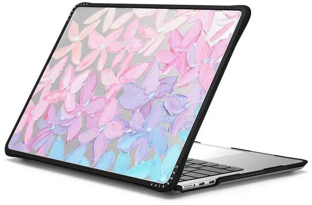 Alt view image 2 of 2 - CASETiFY Impact MacBook Air 13.6" (M2-M4) Case [Cushioned Impact Corners/Scratch-Resistant/Anti-Slip Grip] - Clear Hydrangea Blooms - Clear Black