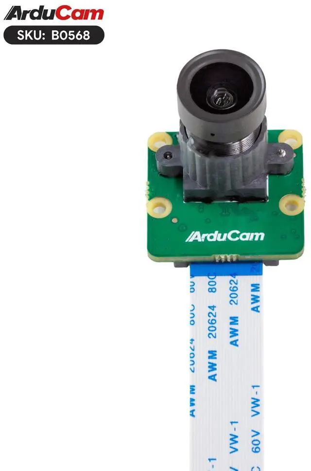 Alt view image 3 of 5 - Arducam for Raspberry Pi Camera, 5MP IMX335 Low Light Camera Module with M12 Lens, 15-15pin, 15-22pin Ribbon Cable Included