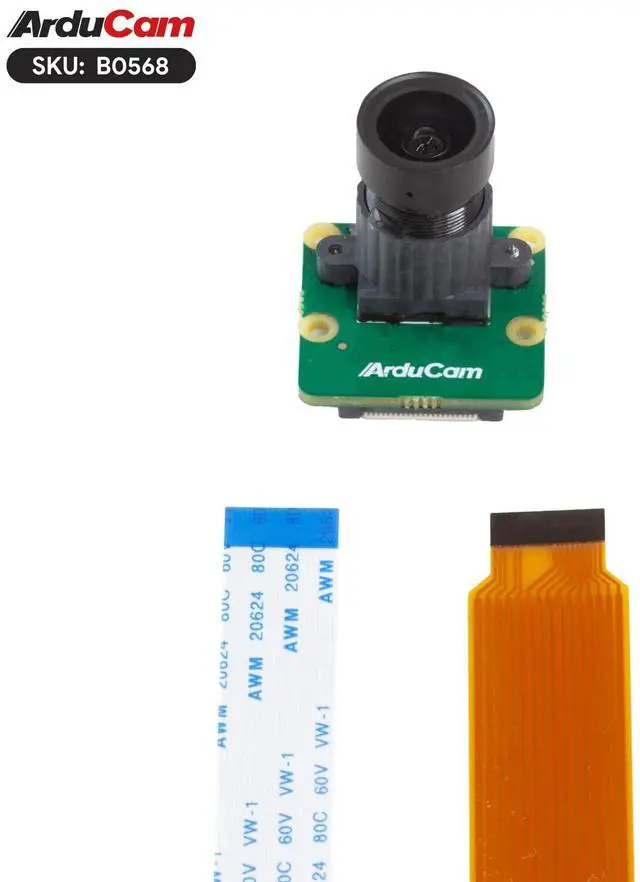 Alt view image 4 of 5 - Arducam for Raspberry Pi Camera, 5MP IMX335 Low Light Camera Module with M12 Lens, 15-15pin, 15-22pin Ribbon Cable Included