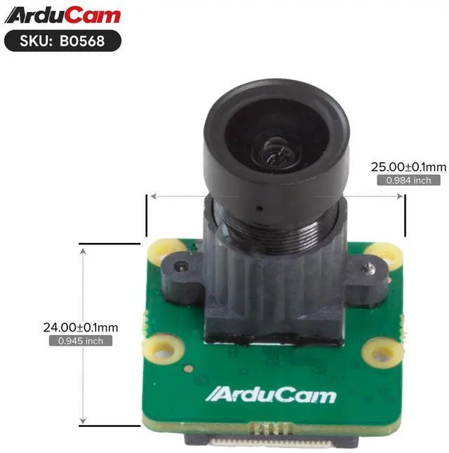 Alt view image 5 of 5 - Arducam for Raspberry Pi Camera, 5MP IMX335 Low Light Camera Module with M12 Lens, 15-15pin, 15-22pin Ribbon Cable Included